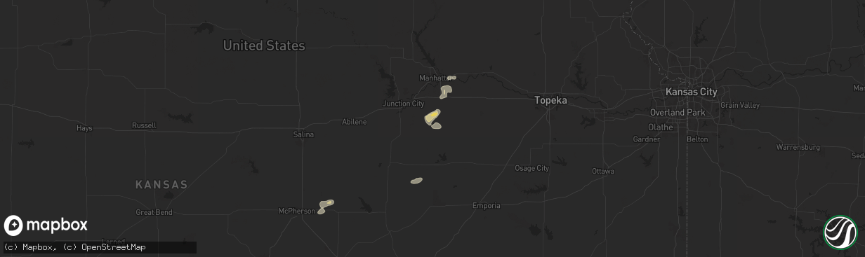 Hail map in Dwight, KS on June 16, 2024