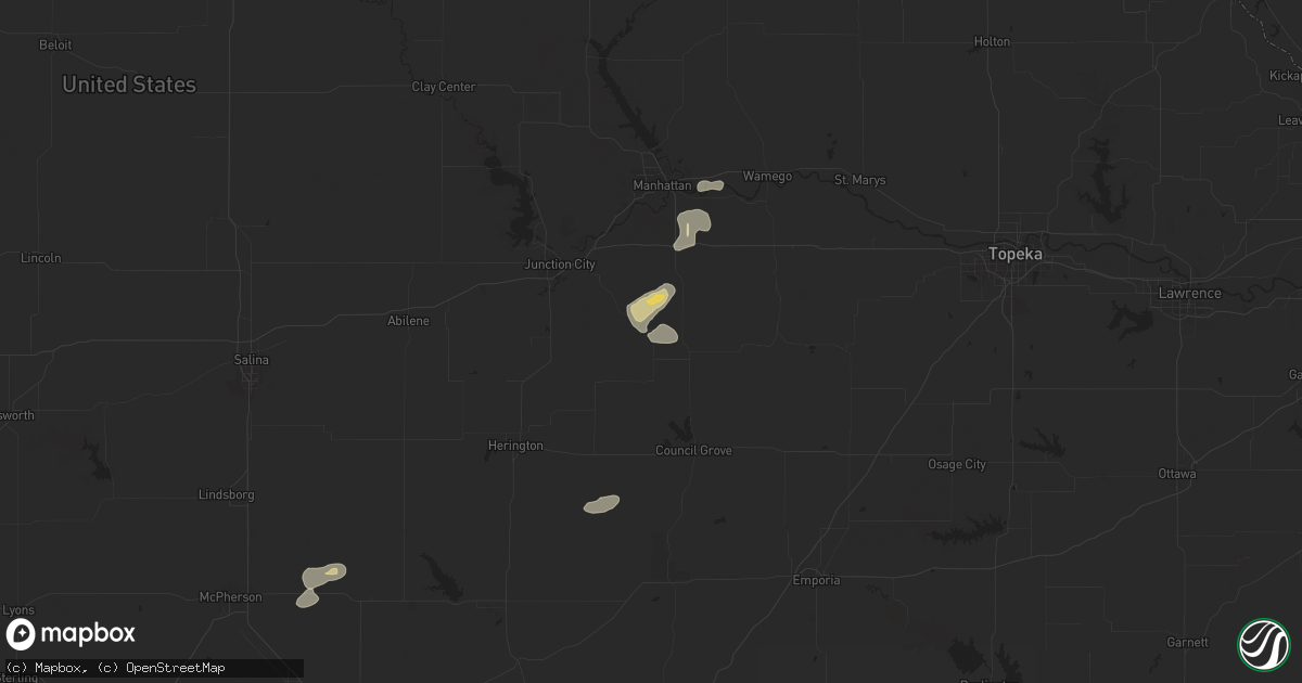 Hail map in Dwight, KS on June 16, 2024
