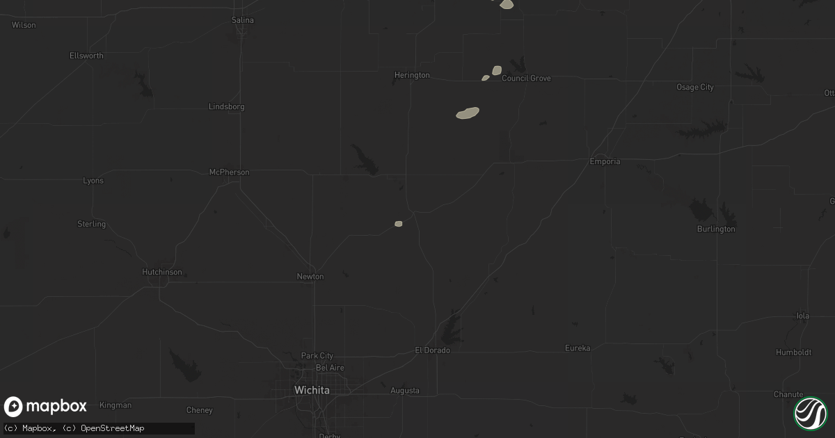 Hail map in Florence, KS on June 16, 2024