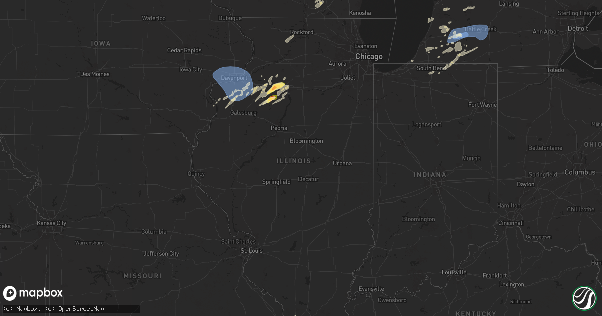 Hail map in Illinois on June 16, 2024