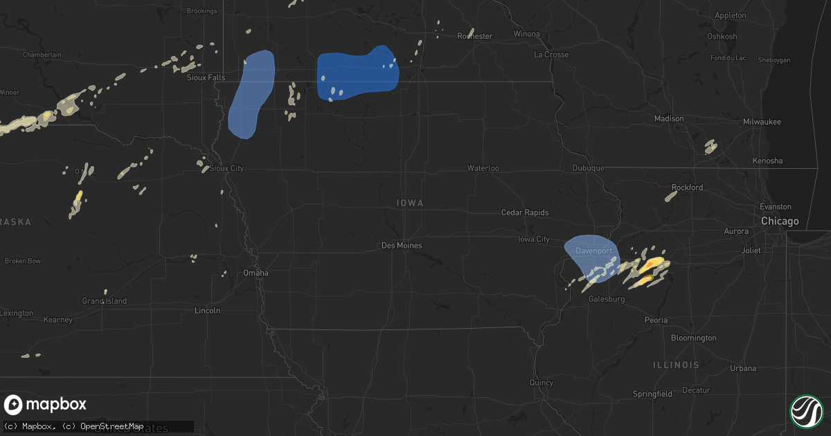 Hail map in Iowa on June 16, 2024