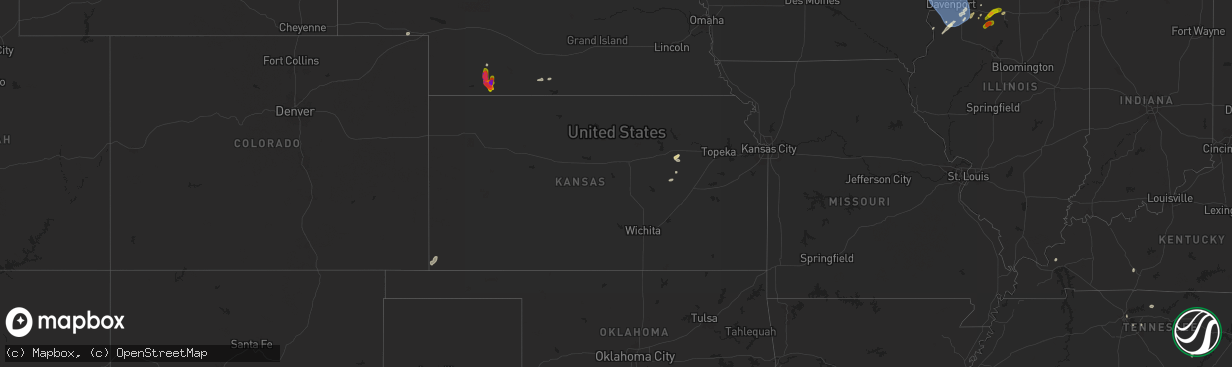 Hail map in Kansas on June 16, 2024