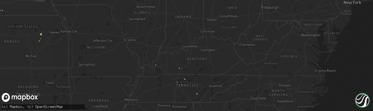 Hail map in Kentucky on June 16, 2024