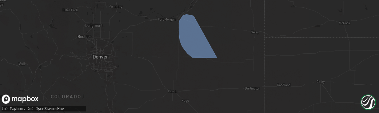 Hail map in Lindon, CO on June 16, 2024