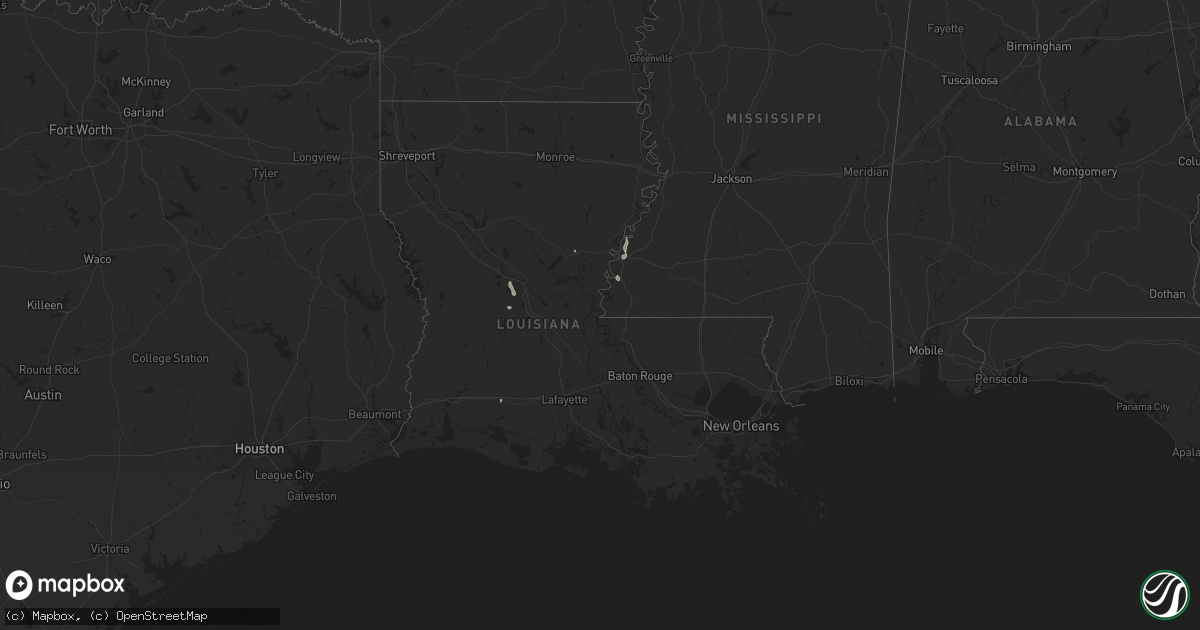 Hail map in Louisiana on June 16, 2024