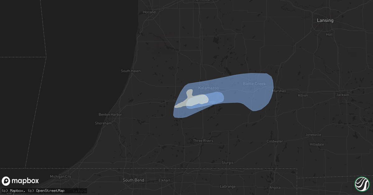 Hail map in Mattawan, MI on June 16, 2024
