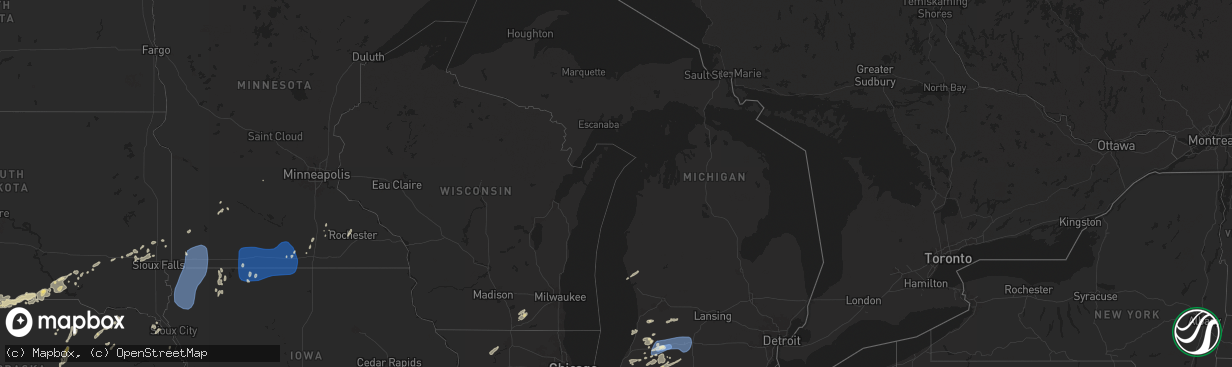 Hail map in Michigan on June 16, 2024