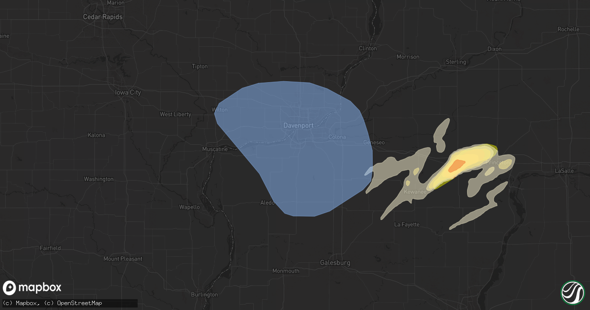 Hail map in Milan, IL on June 16, 2024
