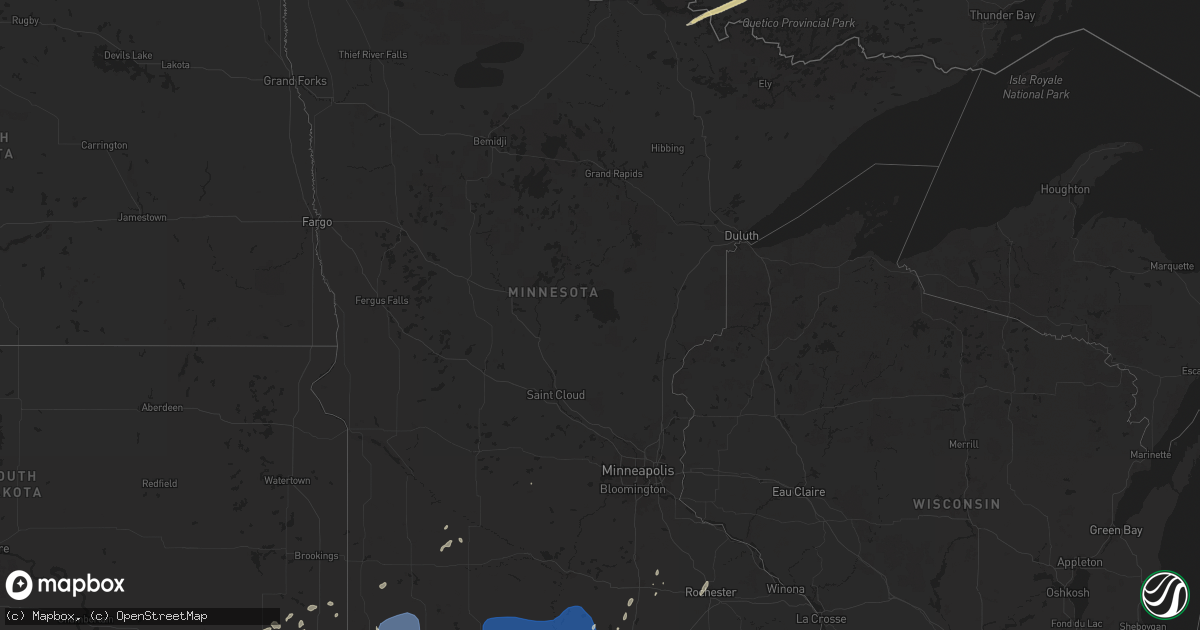 Hail map in Minnesota on June 16, 2024