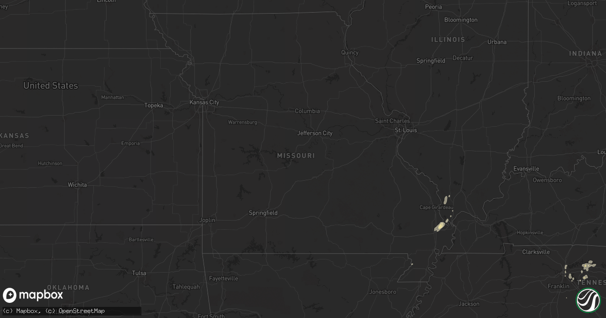 Hail map in Missouri on June 16, 2024