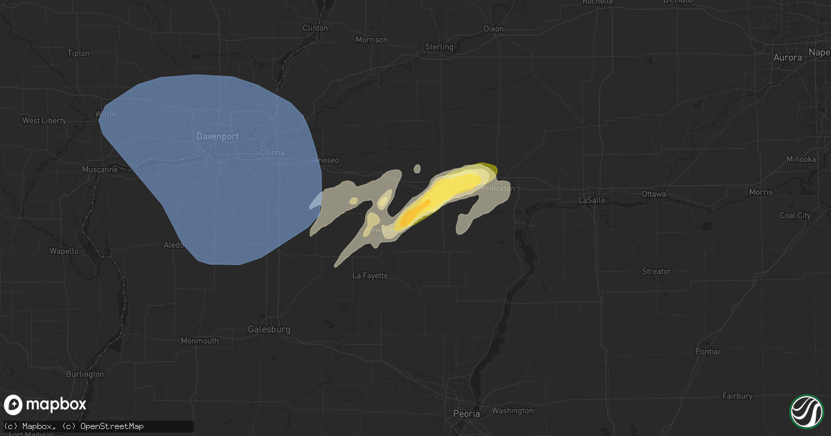 Hail map in Neponset, IL on June 16, 2024