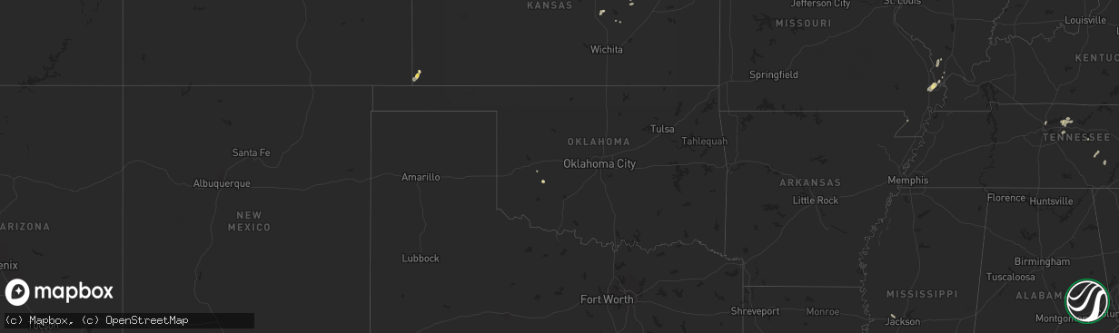 Hail map in Oklahoma on June 16, 2024