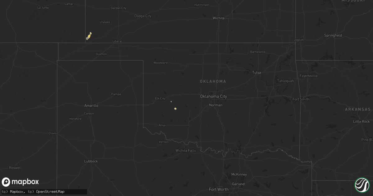 Hail map in Oklahoma on June 16, 2024