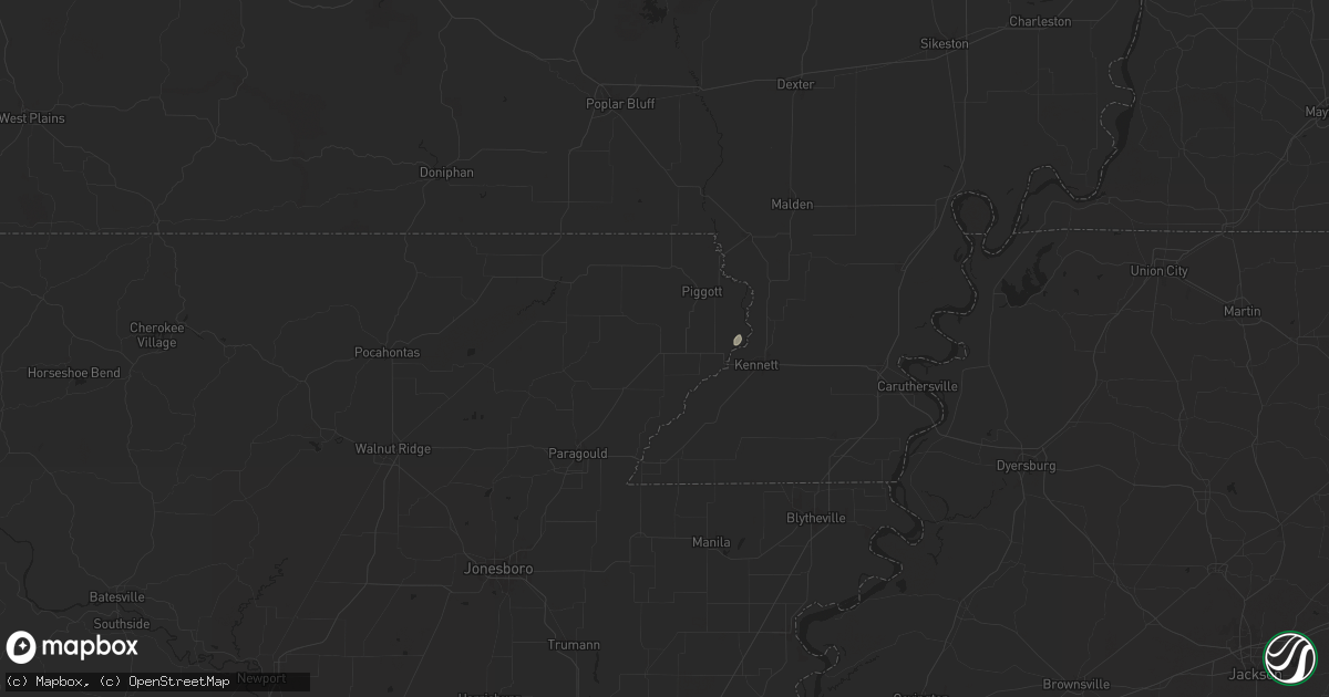 Hail map in Rector, AR on June 16, 2024