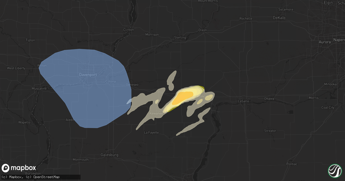 Hail map in Sheffield, IL on June 16, 2024