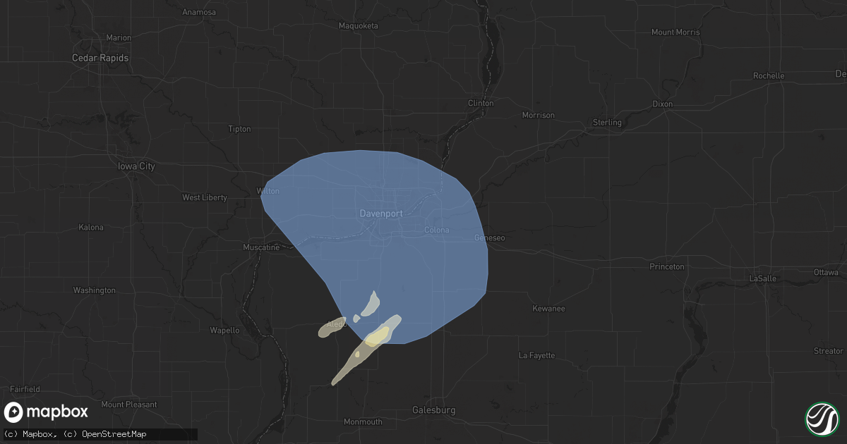 Hail map in Silvis, IL on June 16, 2024