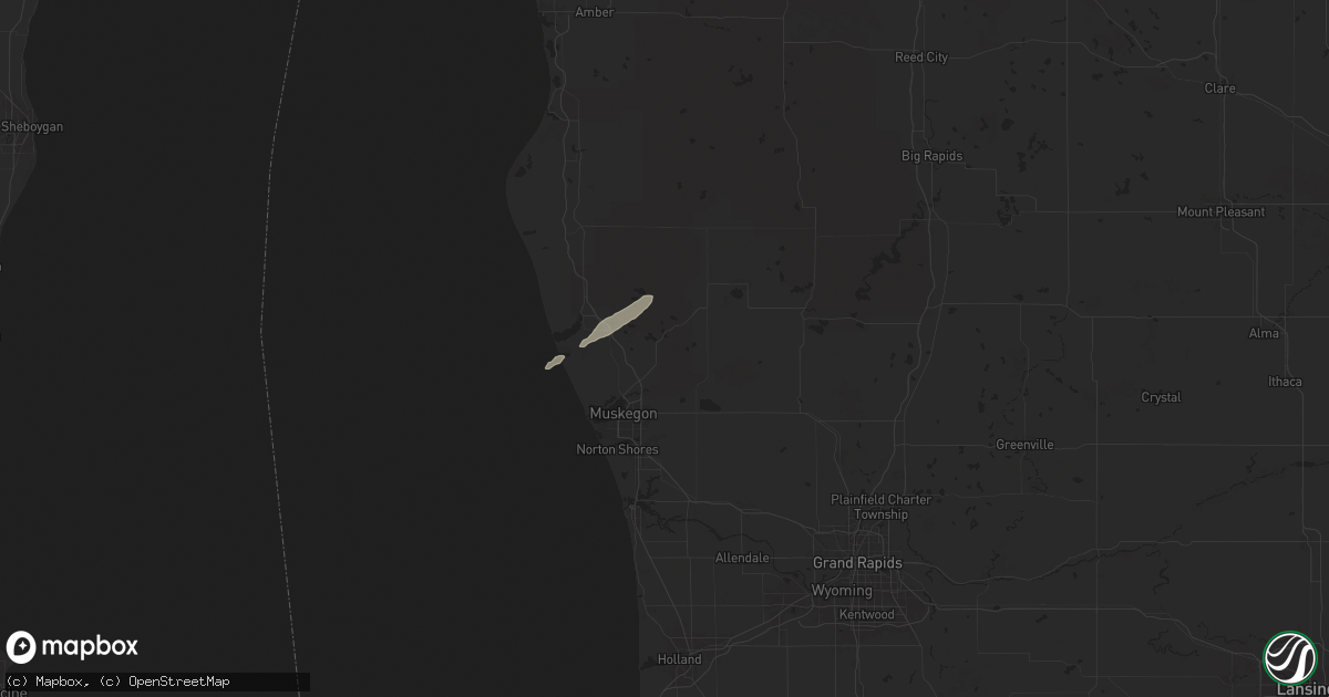 Hail map in Twin Lake, MI on June 16, 2024