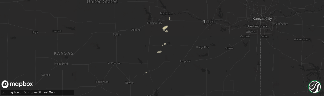 Hail map in Wilsey, KS on June 16, 2024