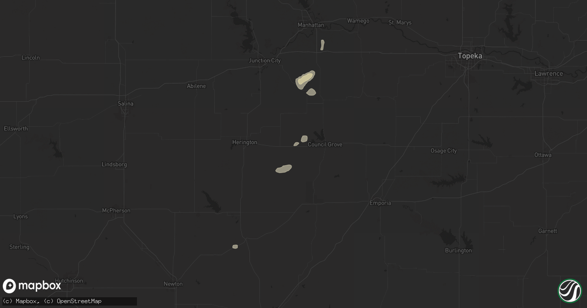 Hail map in Wilsey, KS on June 16, 2024
