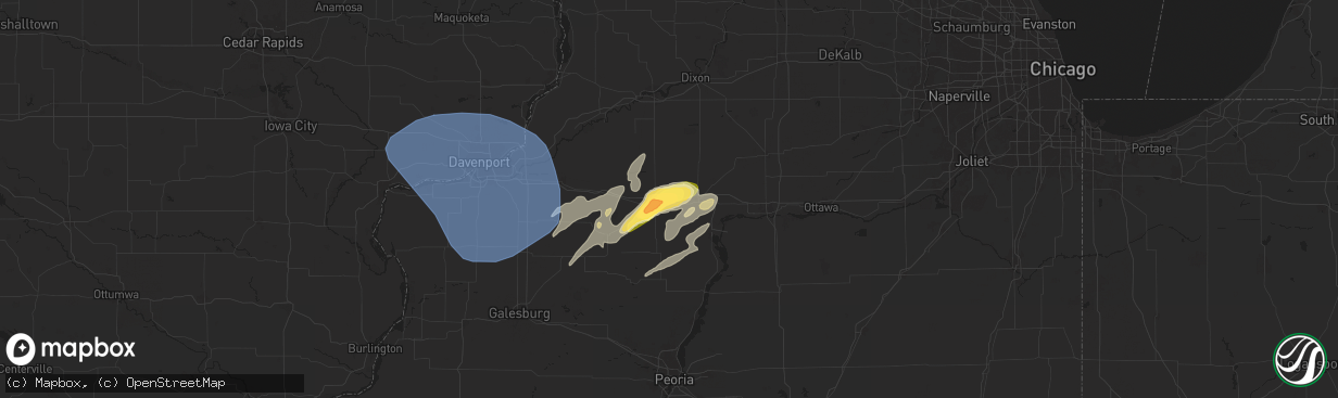Hail map in Wyanet, IL on June 16, 2024