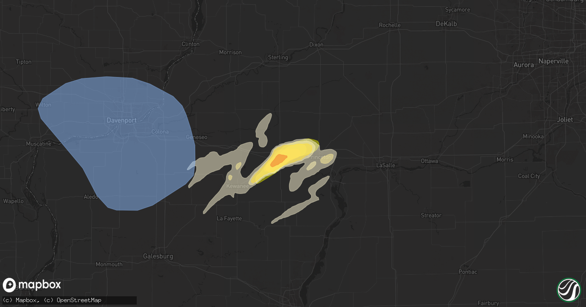 Hail map in Wyanet, IL on June 16, 2024