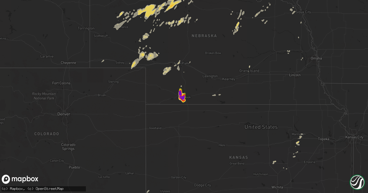 Hail map on June 16, 2024