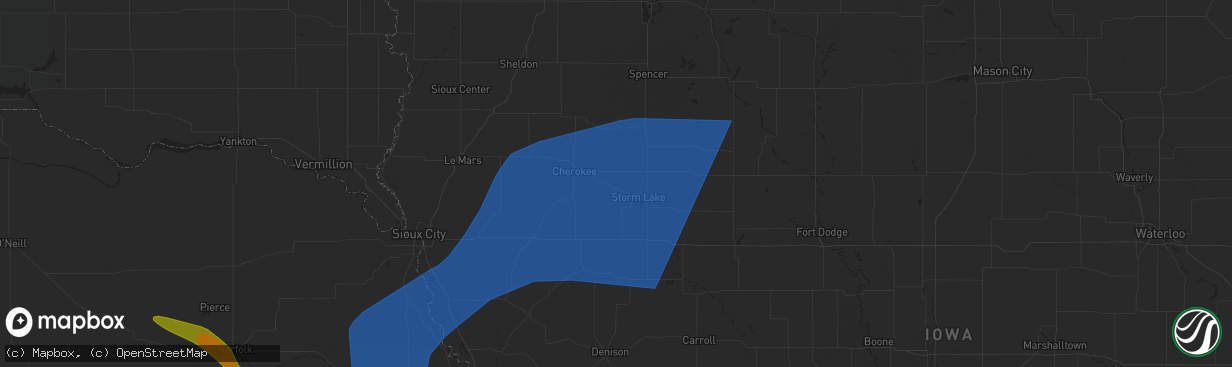 Hail map in Alta, IA on June 16, 2025