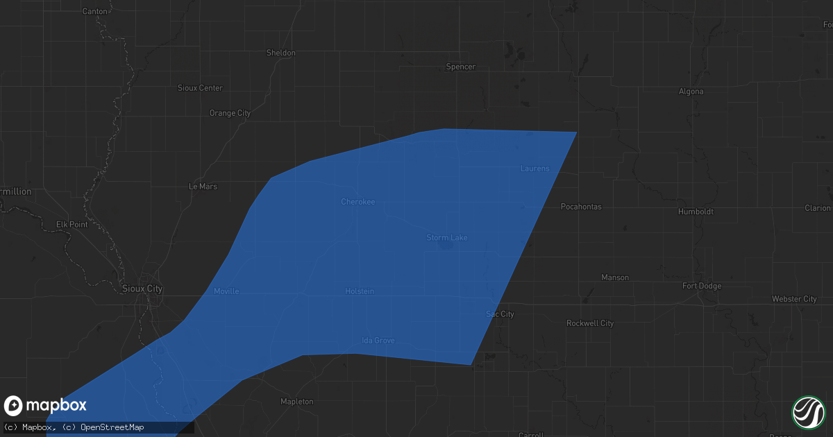 Hail map in Alta, IA on June 16, 2025