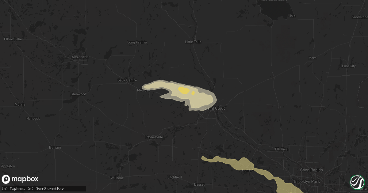 Hail map in Avon, MN on June 16, 2025