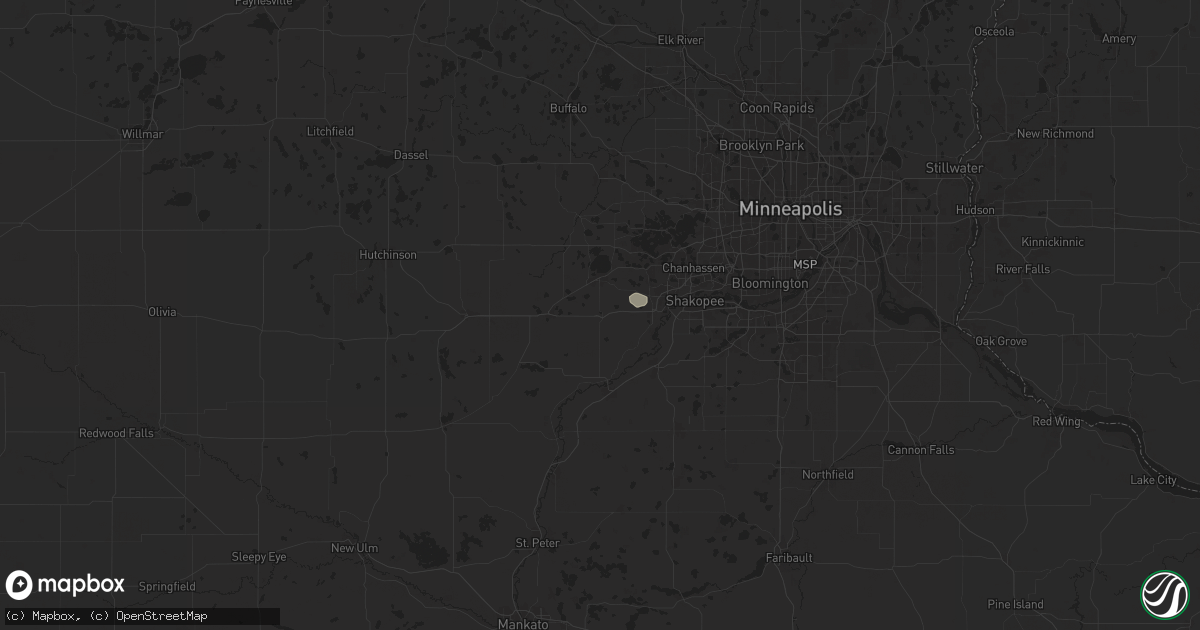 Hail map in Cologne, MN on June 16, 2025