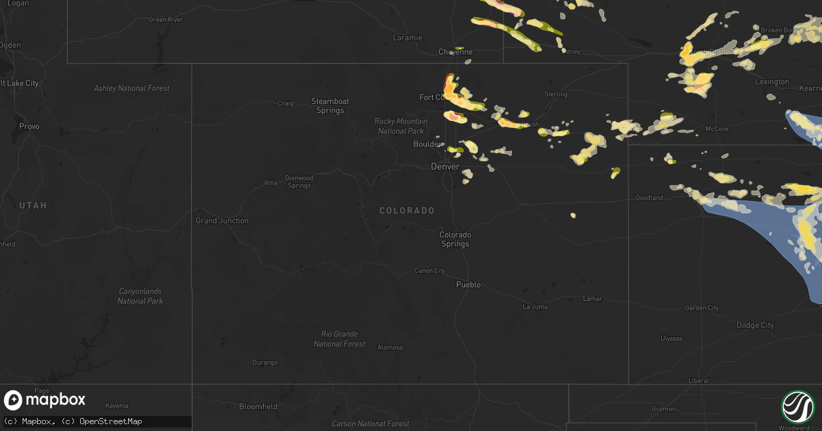 Hail map in Colorado on June 16, 2025