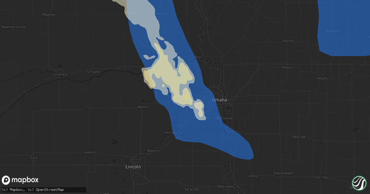 Hail map in Elkhorn, NE on June 16, 2025