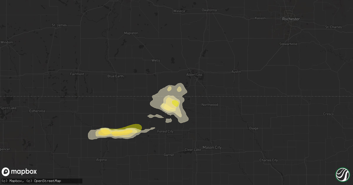 Hail map in Emmons, MN on June 16, 2025