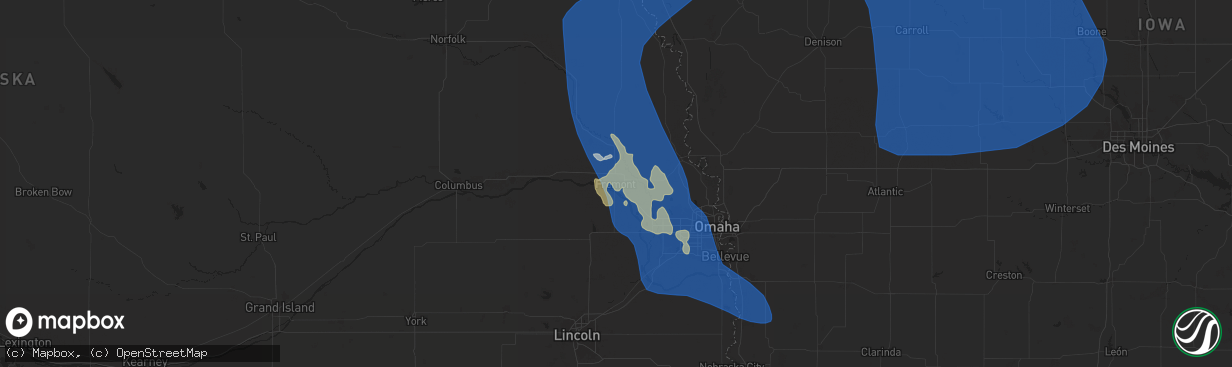 Hail map in Fremont, NE on June 16, 2025