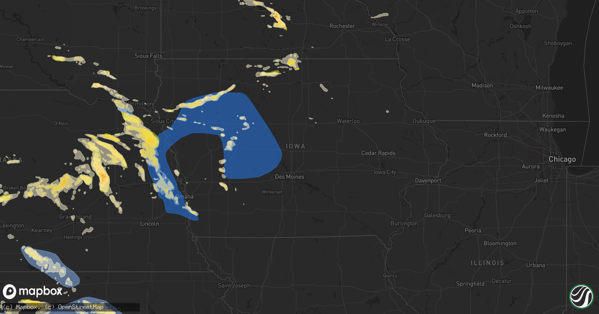 Hail map in Iowa on June 16, 2025