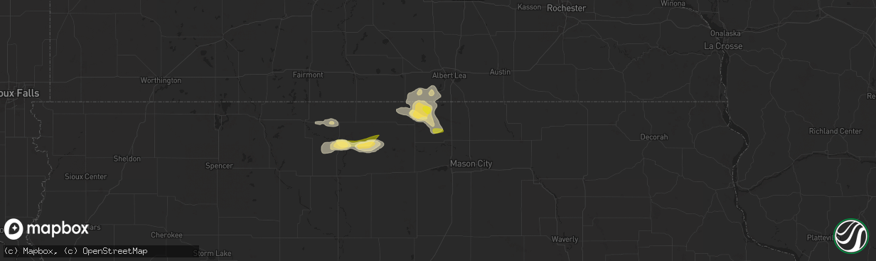 Hail map in Joice, IA on June 16, 2025