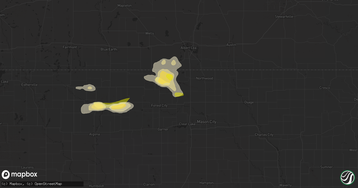 Hail map in Joice, IA on June 16, 2025