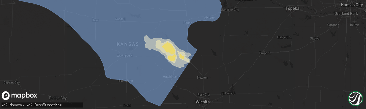 Hail map in Mcpherson, KS on June 16, 2025