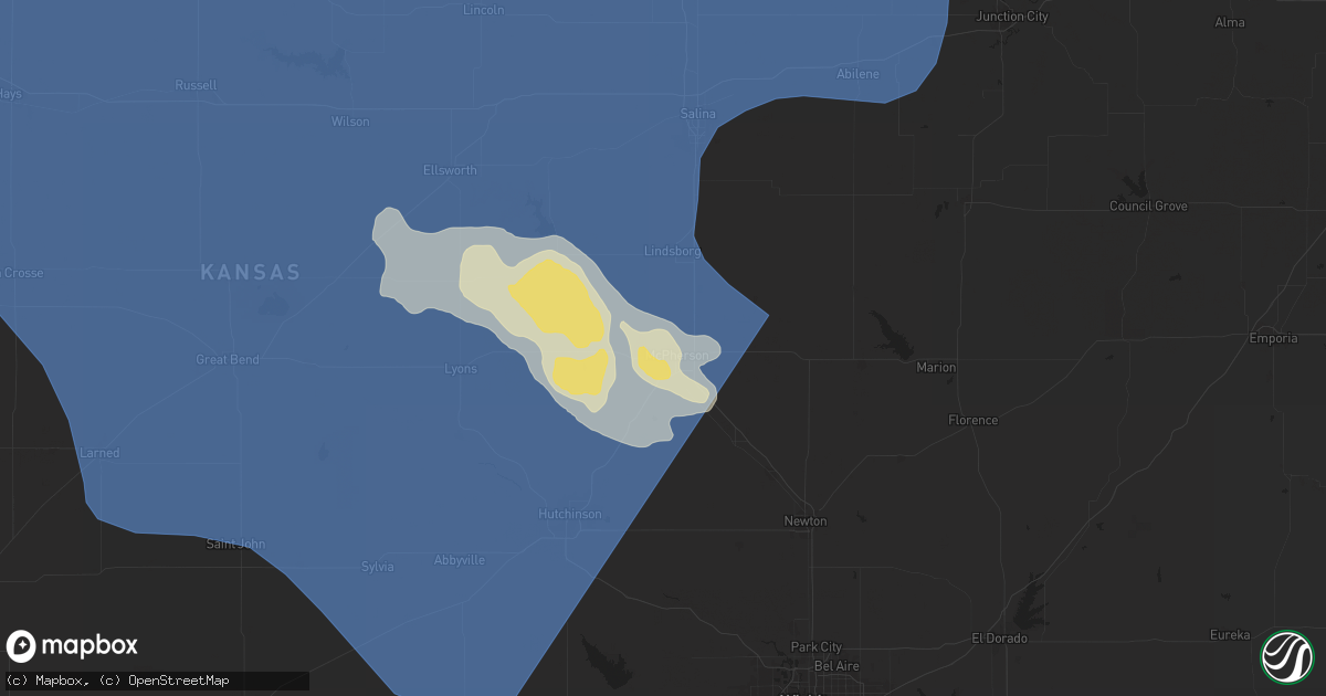 Hail map in Mcpherson, KS on June 16, 2025