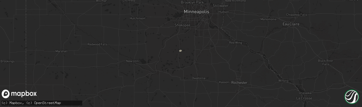 Hail map in Montgomery, MN on June 16, 2025