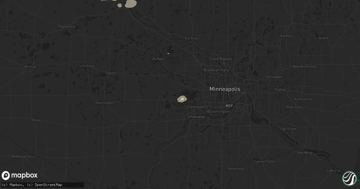 Hail map in Mound, MN on June 16, 2025