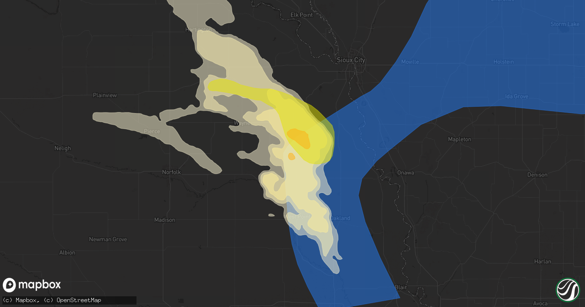 Hail map in Pender, NE on June 16, 2025