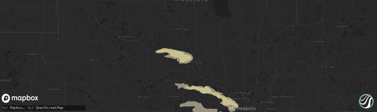Hail map in Sartell, MN on June 16, 2025