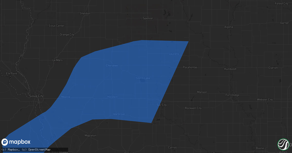 Hail map in Storm Lake, IA on June 16, 2025