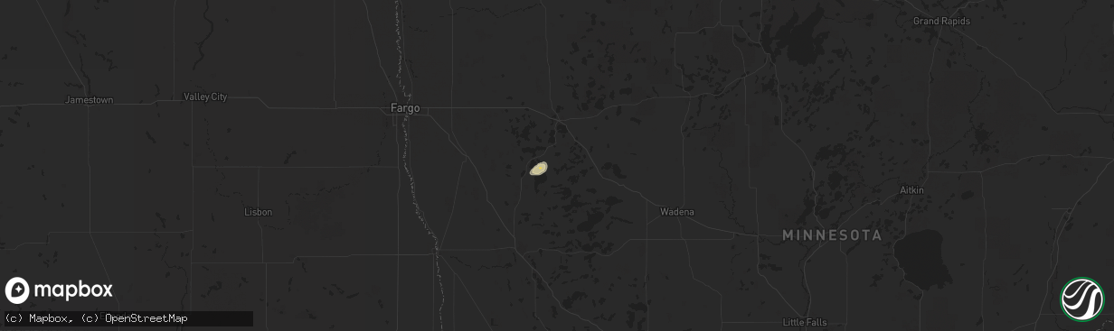 Hail map in Vergas, MN on June 16, 2025