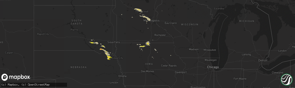 Hail map on June 16, 2025