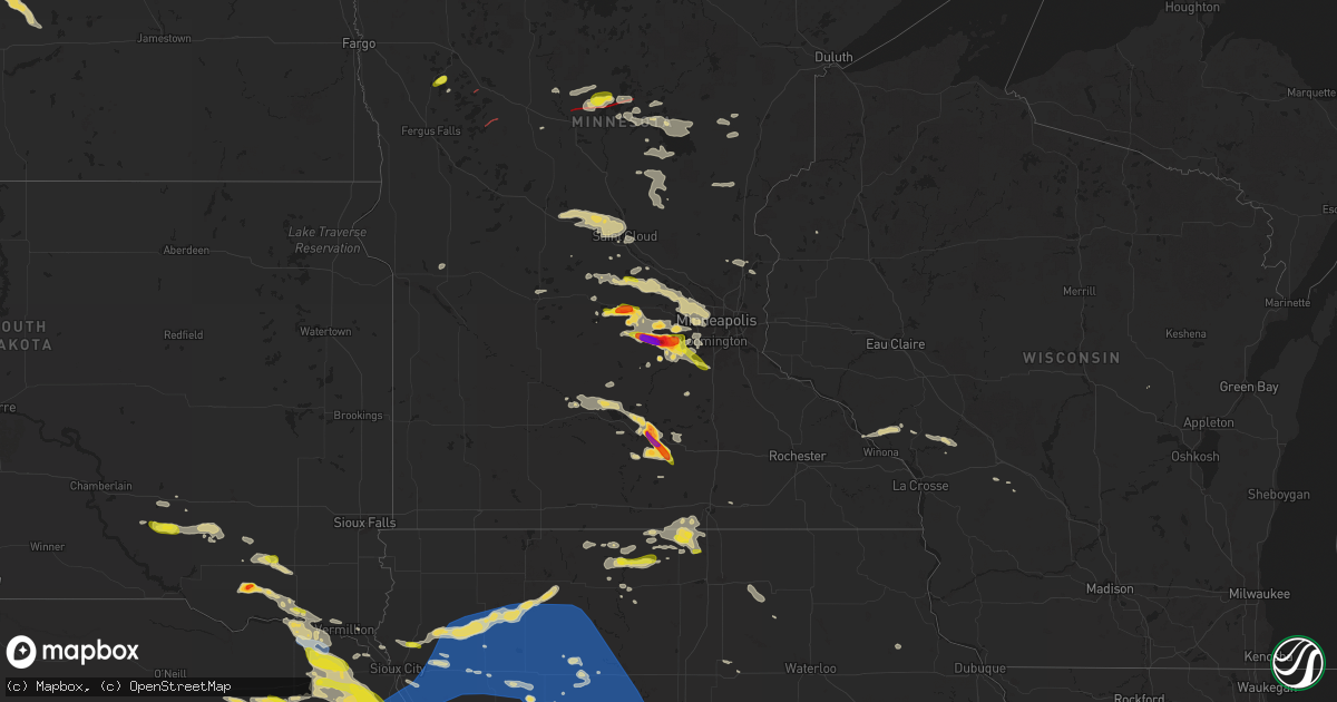 Hail map on June 16, 2025