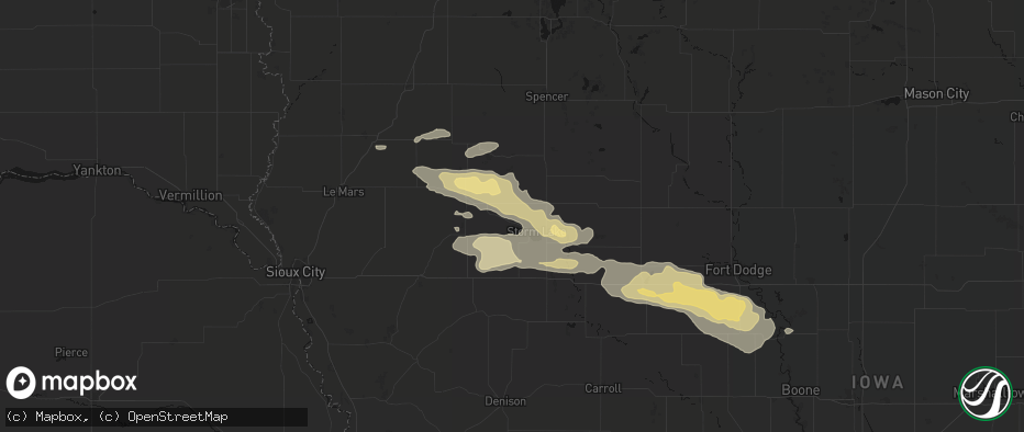 Hail map in Alta, IA on June 16, 2026