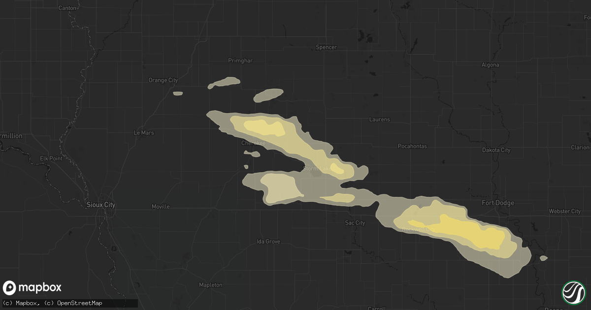 Hail map in Alta, IA on June 16, 2026