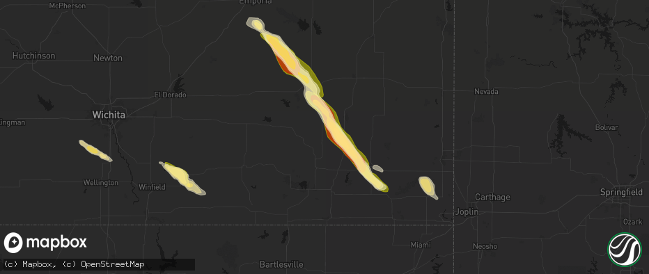 Hail map in Altoona, KS on June 16, 2026